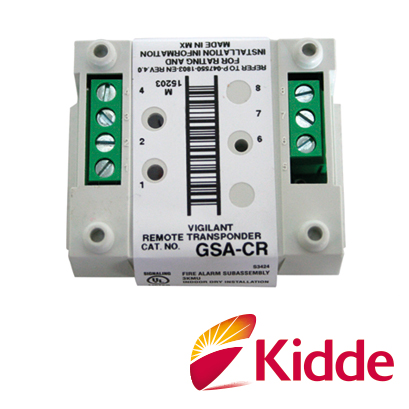 MODULO RELEVADOR VIGILANT GSA-CR CON DIRECCION ELECTRONICA (SIN SWITCHES) CONTACTOS DE SALIDA NORMALMENTE ABIERTO Y NORMALMENTE CERRADO, SE INTEGRA POR MEDIO DE LOS LAZOS DE COMUNICACION SLC A LOS PANELES VS1 Y VS4 DE KIDDE, LISTADO UL, ULC, CSFM, MEA