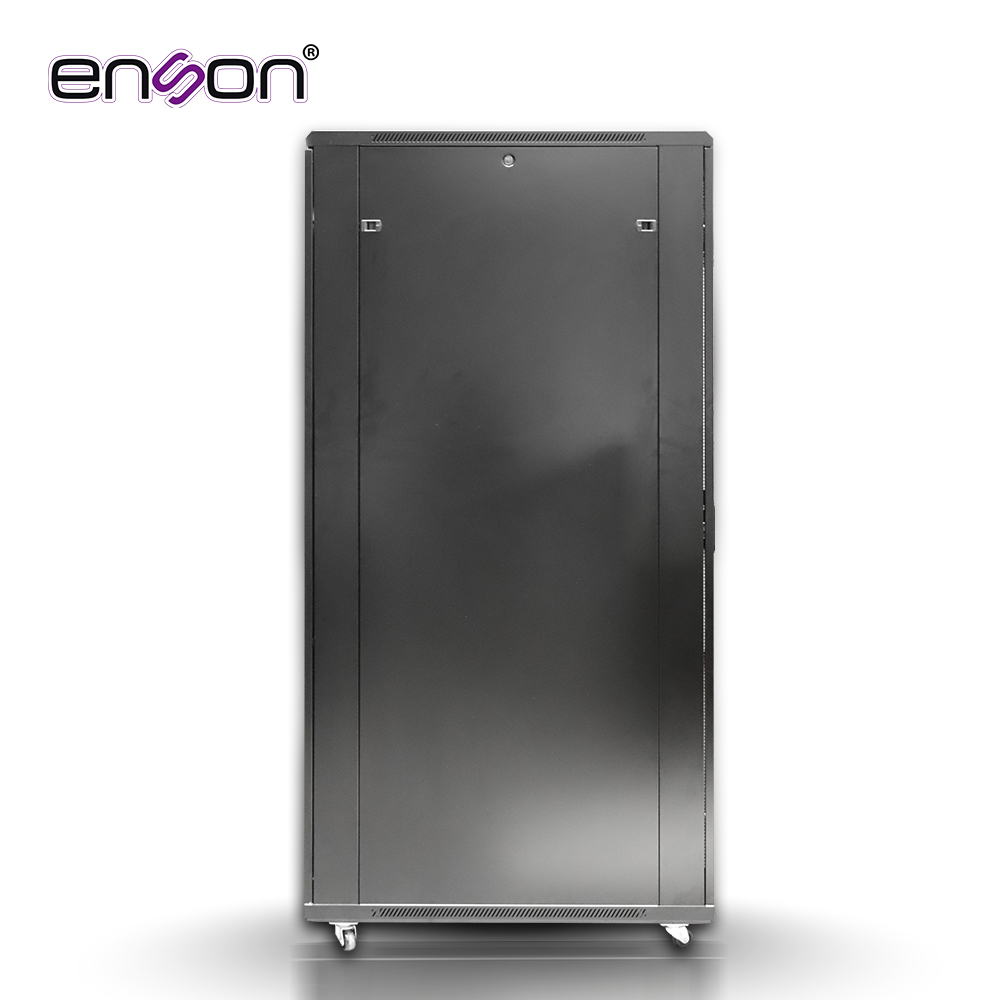 Gabinete De Piso Desensamblado Enson Ens-rgb42ud 42UR 600X1000MM Puerta Principal De Malla Con Cerradura De Seguridad Abatible Paneles Laterales Removibles Puerta Trasera Metalica Para Trabajo Y Postes Ajustables