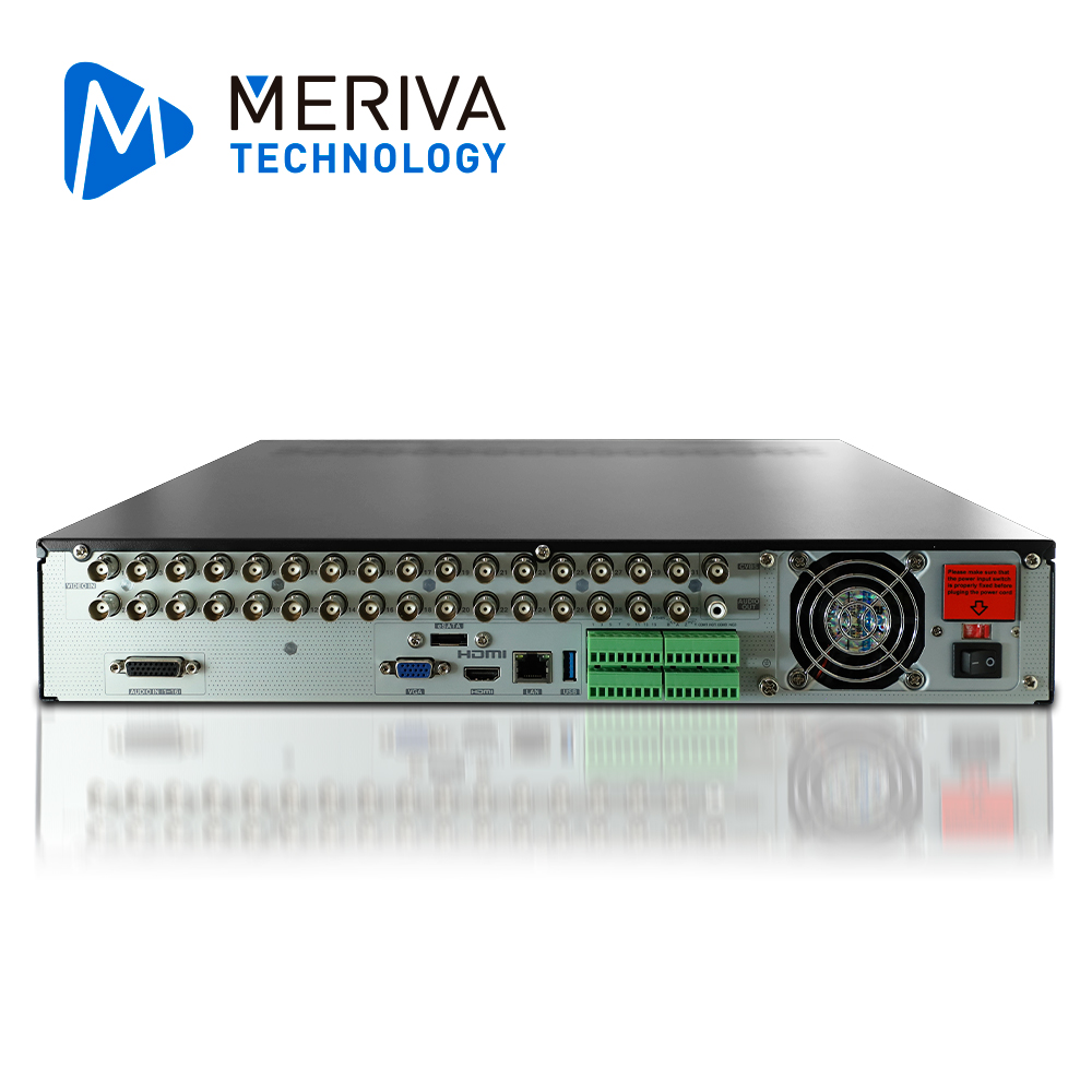 DVR Meriva Technology Mxvr-6432a HD H.265 40 Canales 5MP Penta Hibrido 32CH Bnc / 8CH IP / Salida HDMI (1080p) + 1 VGA + 1 Bnc Simultanea / Audio Aoc (audio Por Coaxial) 32CH Bnc + 16 Entradas Y 1 Salida Rca / Alarma 16 Entradas - 4 Salida Coc / P2p-cloud / So N9000 / Ahd-tvi-cvi-960h-ip / 4 Hdd