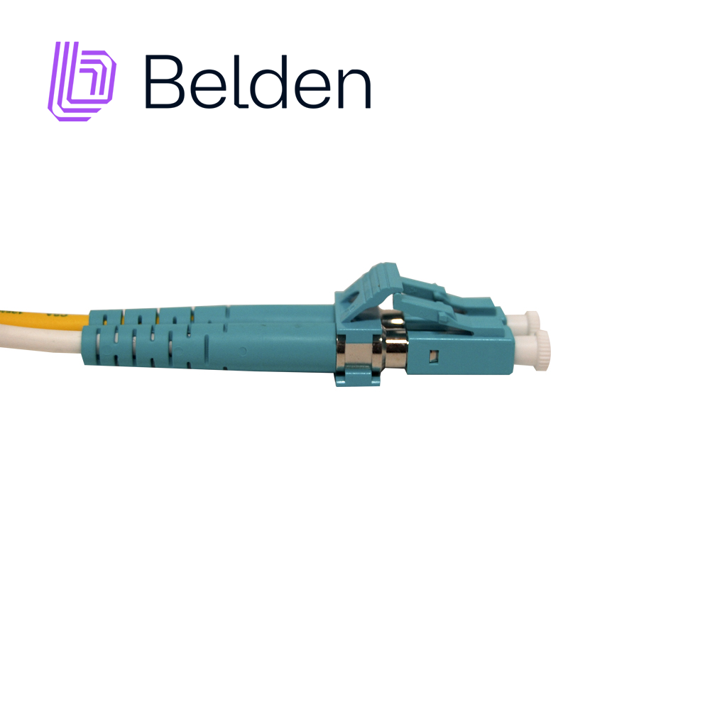 JUMPER DE FIBRA OPTICA MULTIMODO BELDEN FP3LDLD003M / INTERIOR / AQUA / OM3 / LC DUPLEX - LC DUPLEX / 50/125 MICRAS / OFNR / 3 METROS