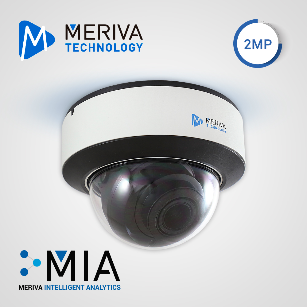 CAMARA IP DOMO MERIVA TECHNOLOGY MVD-EB200ZA / 2 MP / H.265+ / LENTE MOTORIZADO  2.8 - 12MM / 30 - 50M IR / IP67 / IK10 / METALICA / 12 VCD / POE / SOPORTA MICRO SD HASTA 256 GB (NO INCLUIDA) / 1 ENTRADA + 1 SALIDA DE AUDIO / 1 ENTRADA + 1 SALIDA DE ALARMA / MICROFONO INTEGRADO / SALIDA BNC / MIA 2.0 / ONVIF / DETECCION FACIAL- CRUCE POR AREA O LINEA