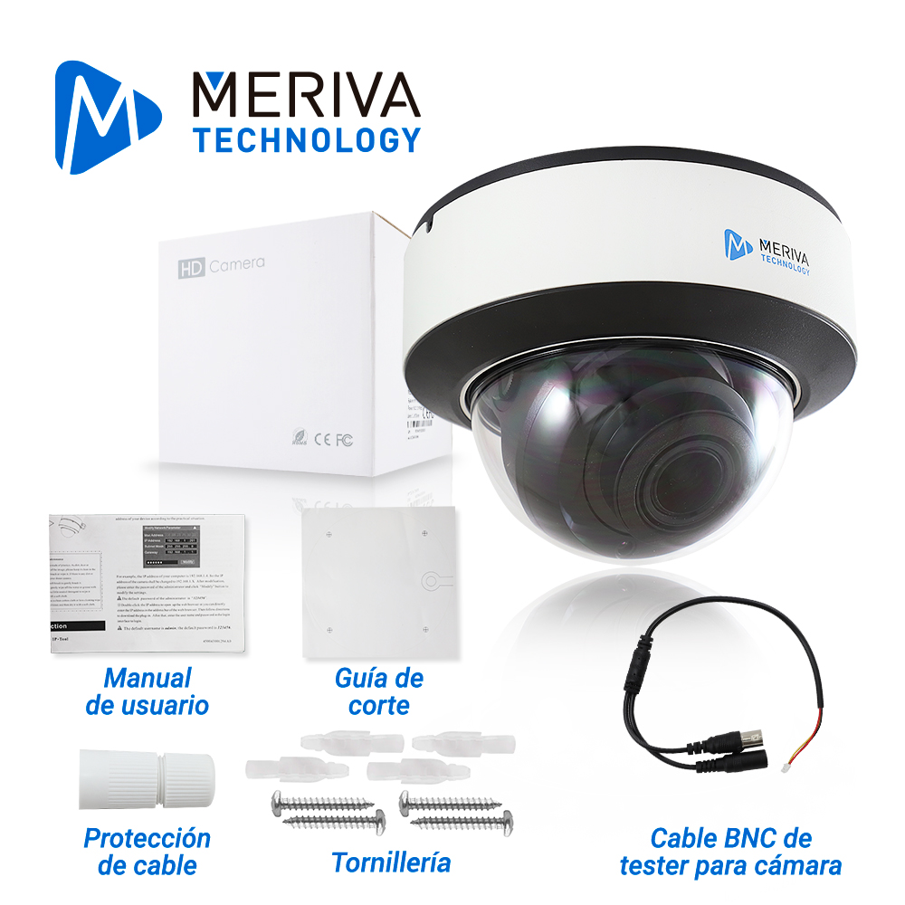 CAMARA IP DOMO MERIVA TECHNOLOGY MVD-EB200ZA / 2 MP / H.265+ / LENTE MOTORIZADO  2.8 - 12MM / 30 - 50M IR / IP67 / IK10 / METALICA / 12 VCD / POE / SOPORTA MICRO SD HASTA 256 GB (NO INCLUIDA) / 1 ENTRADA + 1 SALIDA DE AUDIO / 1 ENTRADA + 1 SALIDA DE ALARMA / MICROFONO INTEGRADO / SALIDA BNC / MIA 2.0 / ONVIF / DETECCION FACIAL- CRUCE POR AREA O LINEA