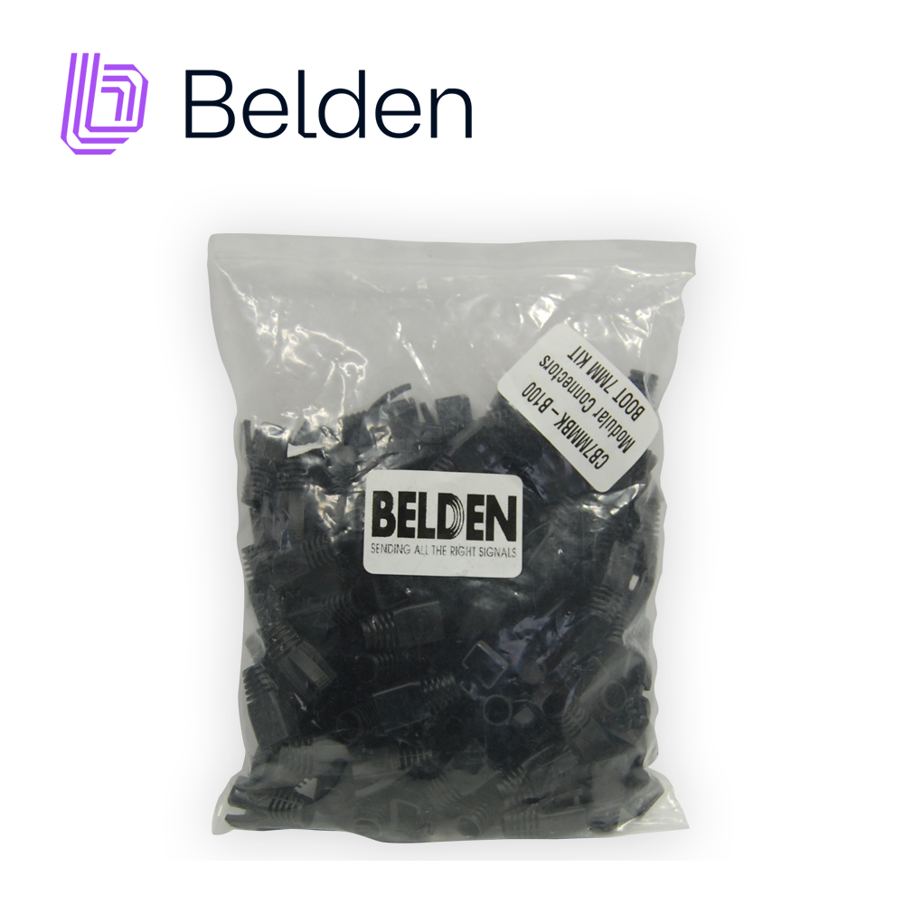 BOTA DE 7 MM BELDEN CB7MMBK-B100 PARA PLUG RJ-45 HECHO EN CAMPO 100 PZA NEGRO