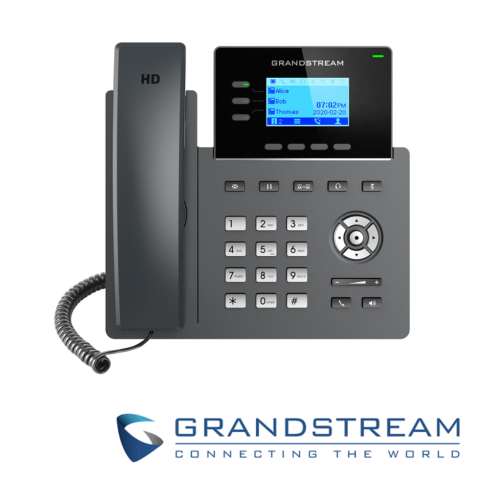 Telefono IP Grado Carrier Grandstream Grp2603p / 6 Cuentas Sip / 3 Lineas / Pantalla LCD / Conferencia De 5 Vias / 2 Puertos 10/100/1,000MBPS / Gestion Y Aprovisionamiento Gdms / Alimentacion POE Af