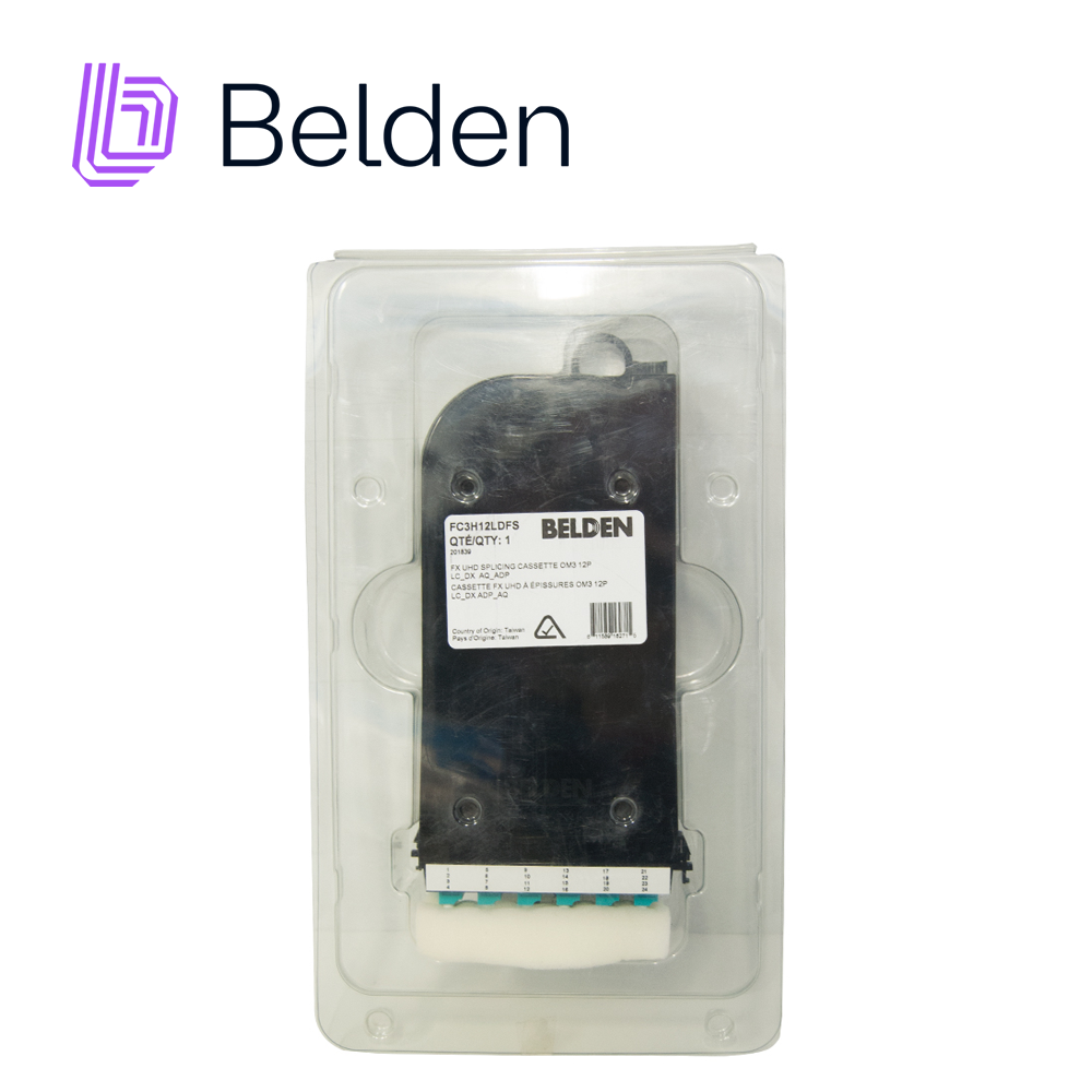 CASSETTE FX UHD BELDEN MULTIMODO FC3H12LDFS / OM3 / AQUA / LC DUPLEX / 12 PUERTOS