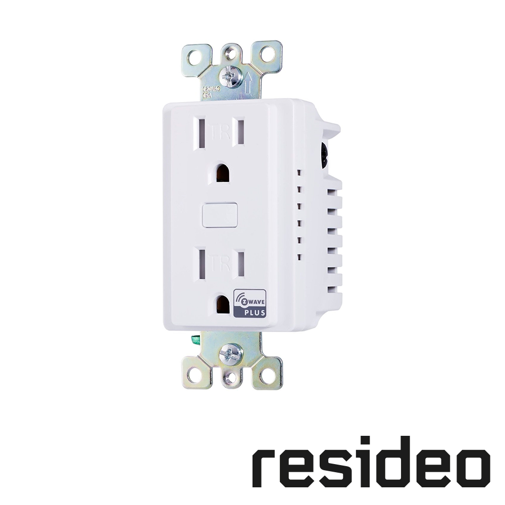 TOMA CORRIENTE INTELIGENTE Z-WAVE Z5OUTLET RESIDEO SERIES PRO 15 AMP. DOS RECEPTACULOS OPERA EN FRECUENCIA 908.4MHZ/916 MHZ COMPATIBLE CON HUB/GATEWAY Z-WAVE.