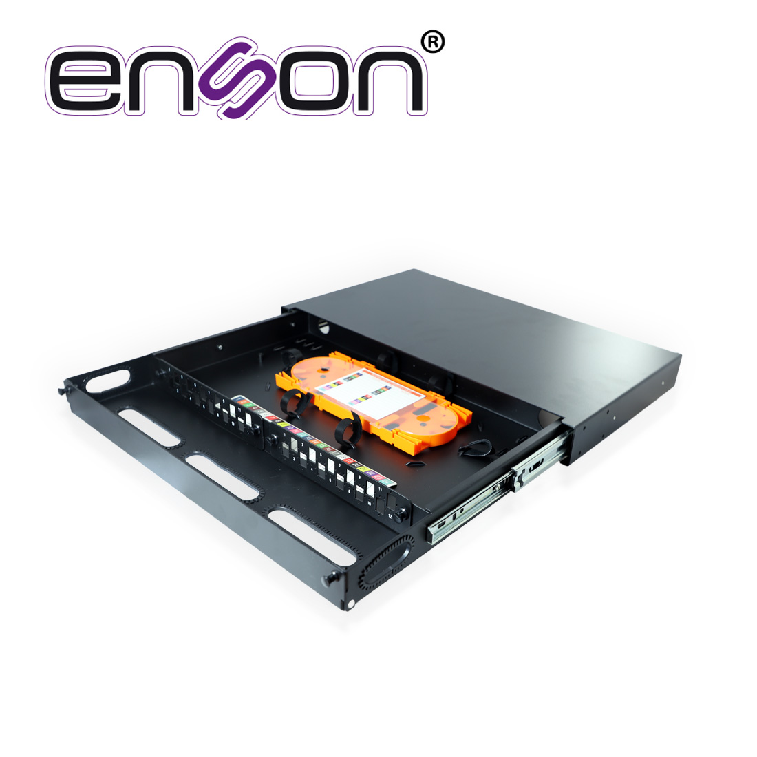 CAJA DE DISTRIBUIDOR DE FIBRA OPTICA ENSON ENS-MDF8003 PARA DOS MODULOS COMPATIBLE CON MINI PANEL ENS-PA6LCMM Y ENS-PA12LCMM