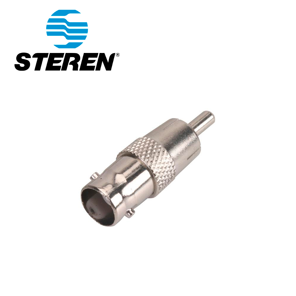 ADAPTADOR STEREN 200-170 CON CONECTOR HEMBRA BNC A MACHO RCA