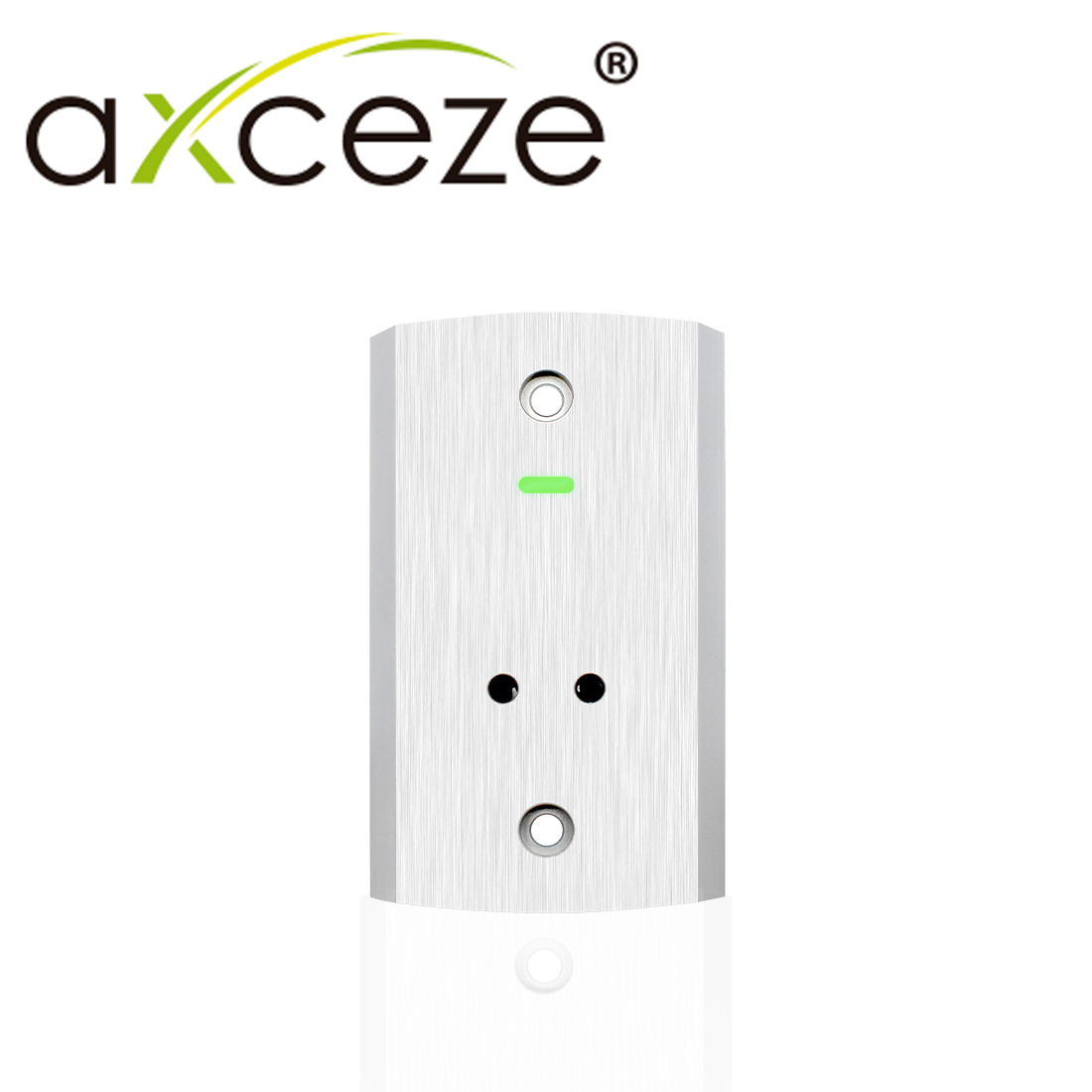 BOTON DE PERTICION DE SALIDA AX-B140 FORMATO VERTICAL CUBIERTA METALICA GRADO DE PROTECCION IP68 SOPORTA EXTERIOR TIENE LED INDICADOR DE ESTADO SE PUDEN AJUSTAR LA DISTANCIA DE ACTIVACION Y EL RETARDO PARA ABRIR LA PUERTA