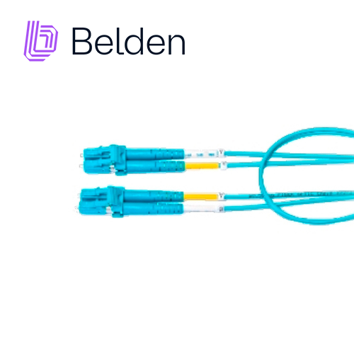 JUMPER DE FIBRA OPTICA BELDEN FP3LDLD002M / INTERIOR / AQUA / OM3 / LC DUPLEX - LC DUPLEX / 50/125 MICRAS / OFNR / 2 METROS