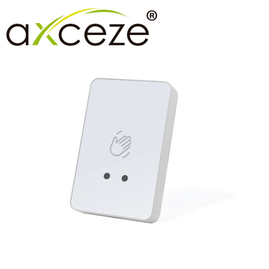 BOTON DE PETICION DE SALIDA SIN CONTACTO AX-B160 FORMATO VERTICAL CUBIERTA PLASTICA BLANCA CUENTA CON LED INDICADOR DE ESTADO PERMITE AJUSTAR LA DISTANCIA DE DETECCION Y TIEMPO DE RESPUESTA PARA GENERAR LA APERTURA