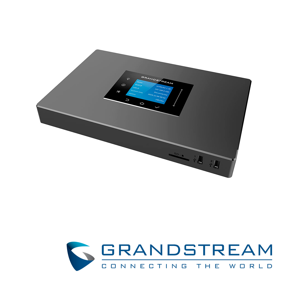 CONMUTADOR IP GRANDSTREAM UCM6302A, SERIE AUDIO, 2 LINEAS (FXO), 2 FXS, 500 EXTENSIONES SIP, 75 LLAMADAS SIMULTANEAS, RUTEADOR, 3 GIGAETH, MULTICONFERENCIA AUDIO, VOICEMAIL, IVR, CODECS AUDIO, GABINETE PARA ESCRITORIO, POE, USB, SD, POE Y LCD CON BOTONES PARA MANTENIMIENTO