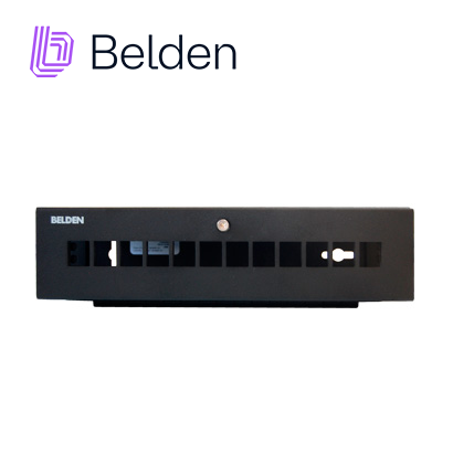 PATCH PANEL MODULAR BELDEN AX107477 CAT6A CAT6 CAT5E 12 PUERTOS (VACIO) COLOR NEGRO ACEPTA JACKS ESTILO KEYCONNECT USO INTERIOR MONTAJE EN PARED 