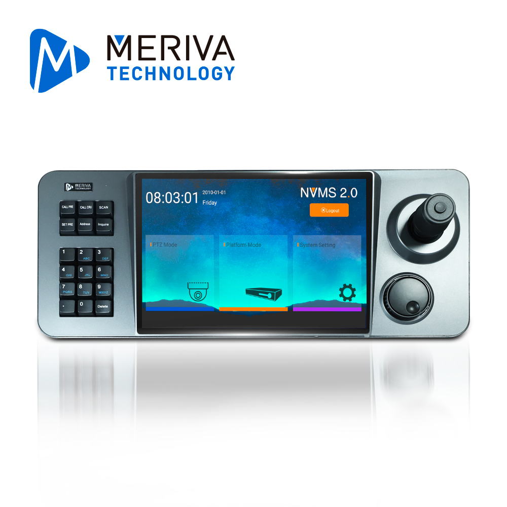 Joystick Meriva Technology Mkb-ip23a / 10.1 Pulgadas / H.265 / 12 Vcd / Control De PTZ IP Por Red / Pantalla Touch / S.o. Android / Hasta 1,024 Dispositivos (camaras Ip) / Compatible Con Dispositivos Meriva Technology Y Onvif/ Compatible Con Plataforma De Gestion De Video Nvms 2.0 Y Videowall Meriva