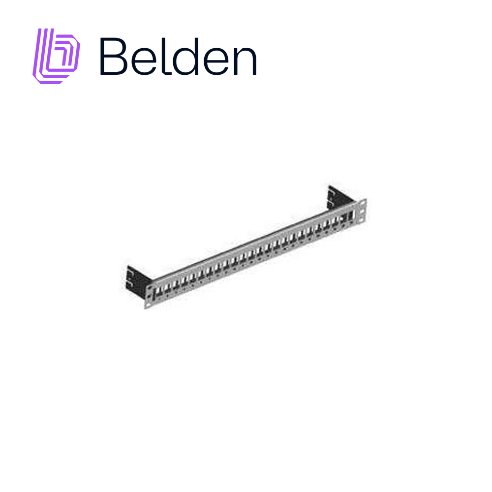 PATCH PANEL MODULAR BLINDADO AX104563 BELDEN 24 PUERTOS 1 UR TITANIUM (VACIO) KEYCONNECT