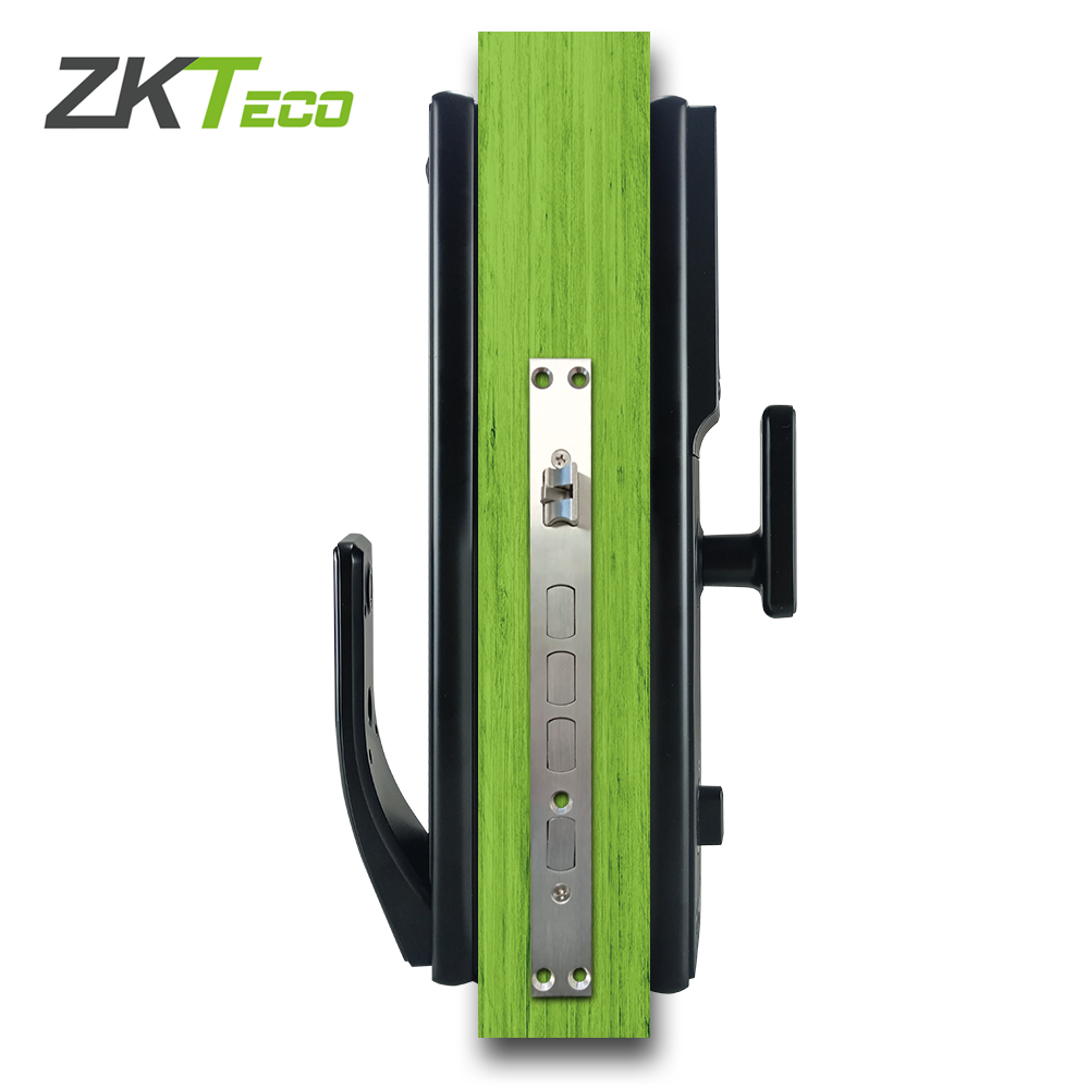 CERRADURA INTELIGENTE HBL400  ZKTECO  CON RECONOCIMIENTO FACIAL MULTI VERIFICACION CON CAPACIDAD DE 50 ROSTROS 100 HUELLAS DIGITALES 50 CONTRASEÑAS CONSTRUIDA EN ALUMINIO USO EN INTERIORES   COMUNICACION  WIFI  CON  APP  ZSMART