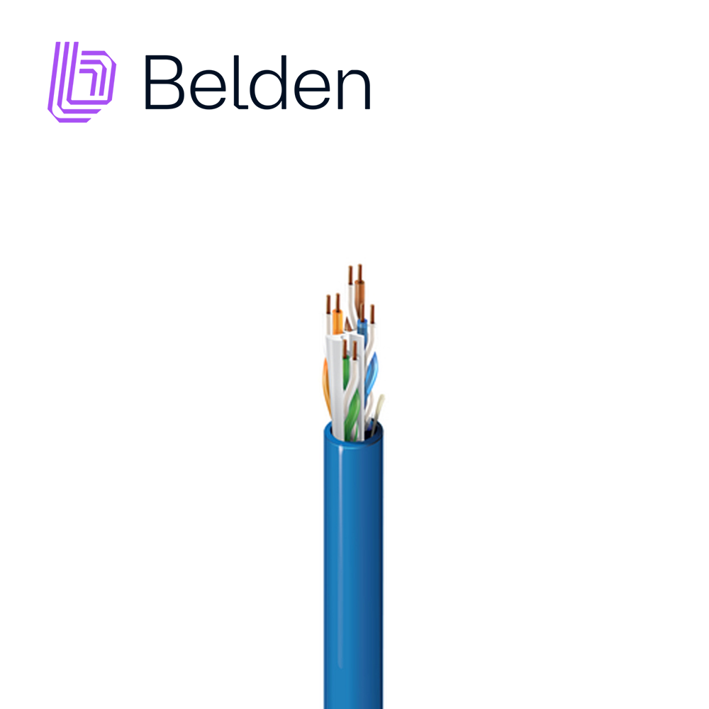 CABLE UTP CAT6A BELDEN 10GXS33 0091000 FORRO PVC BLANCO CMP PLENUM 4 PARES UNIDOS 625 MHZ CALIBRE 23 AWG 100 POR CIENTO COBRE USO INTERIOR ESPECIAL PARA INSTALACIONES ETHERNET HASTA 10GBASE-T,WI-FI 6 ,WI-FI 5,POE++,CENTROS DE DATOS,HDBASET 4K UHD, CERTIFICABLE BOBINA 1000 PIES 305 METROS