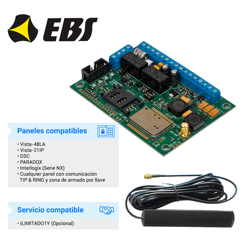COMUNICADOR GSM UNIVERSAL EBS LX20B APP INTEGRADA SIN COSTO. INCLUYE ANTENA
