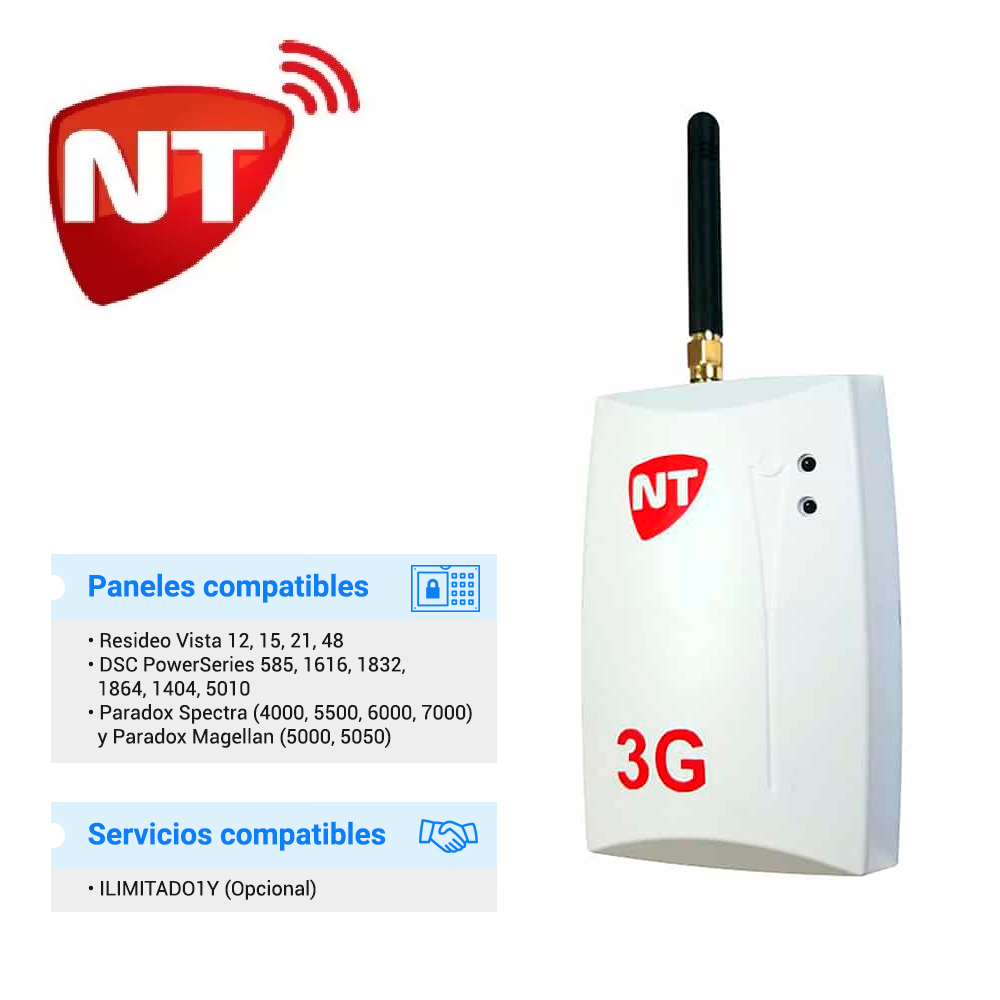 COMUNICADOR 3G NETIO / NT-LINK 3G PARA PANELES DE ALARMA DSC HONEYWELL Y PARADOX CON CONEXION POR BUS DE DATOS / ACTIVACION Y DESACTIVACION DE PANEL C...