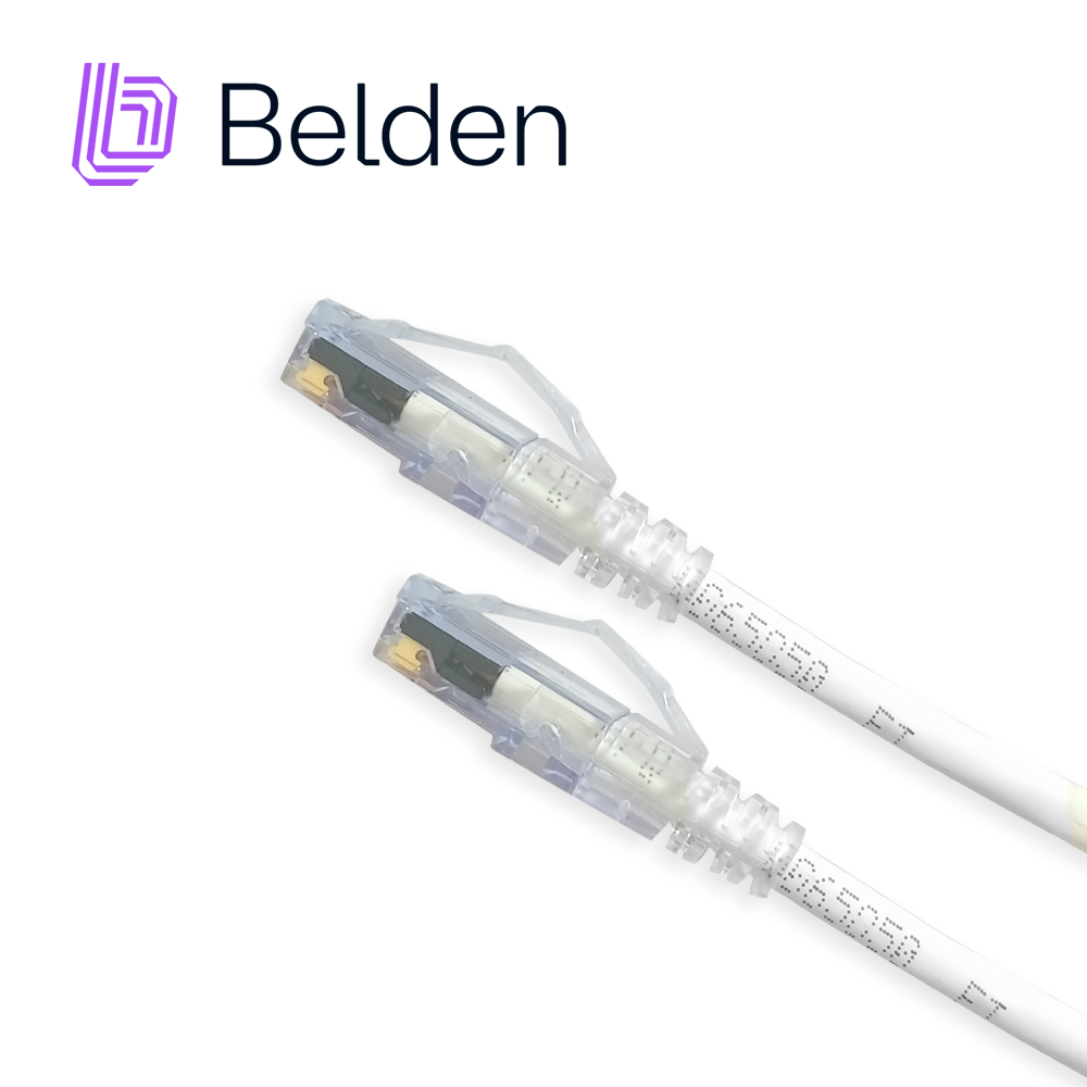 Patch Cord Diametro Reducido UTP Cat6a Belden Cad1109010 / Interior / Blanco / 4 Pares / 28 Awg / Forro Pvc / Cmr / 10 Pies 3 Metros