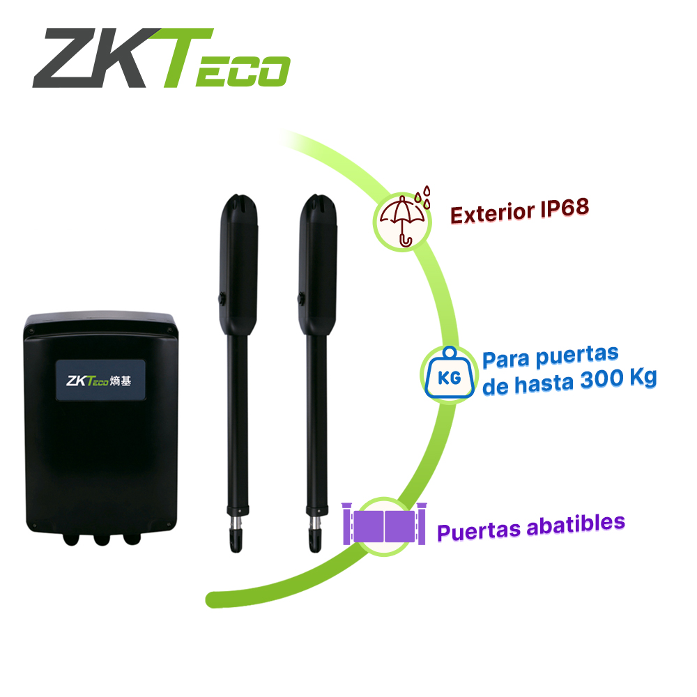 Juego De Brazos Motorizados Zkteco Zksw400dc Para Puertas Batientes De Un Peso Maximo De 380KG Compatible Con Soluciones De Control De Acceso // Requiere Experiencia Previa Para La Instalacion //