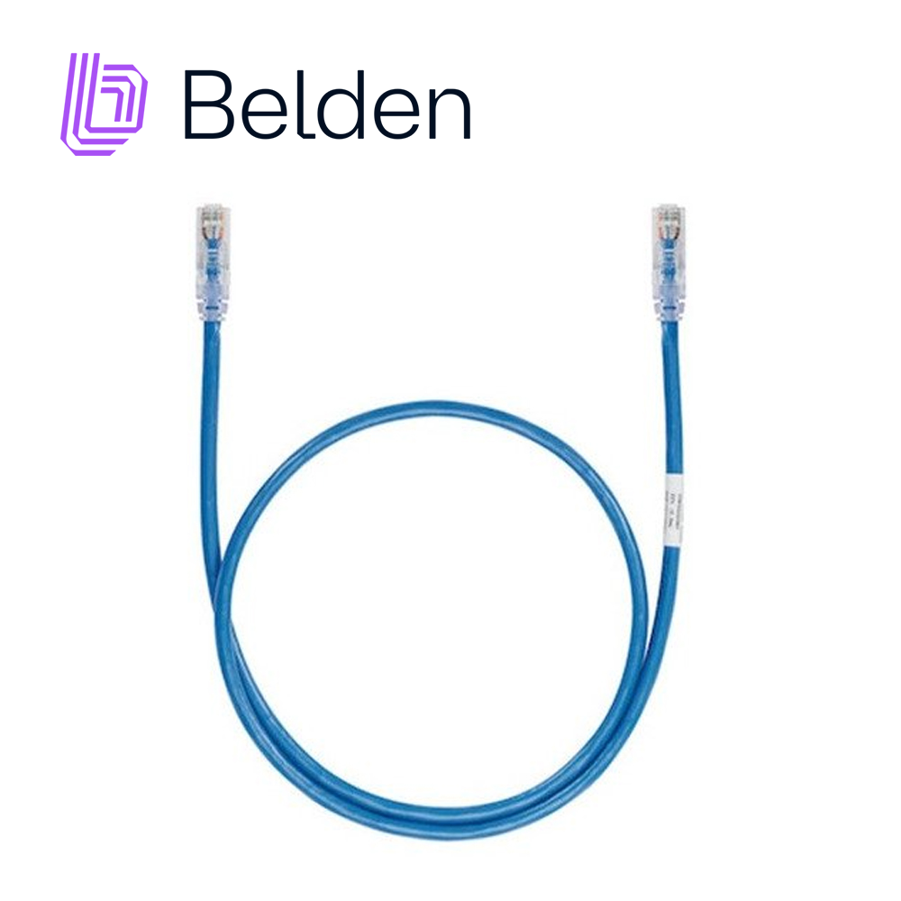 Patch Cord Diametro Reducido UTP Cat6a Belden Cad1106010 / Interior / Azul / 4 Pares / 28 Awg / Forro Pvc / Cmr / 10 Pies 3 Metros