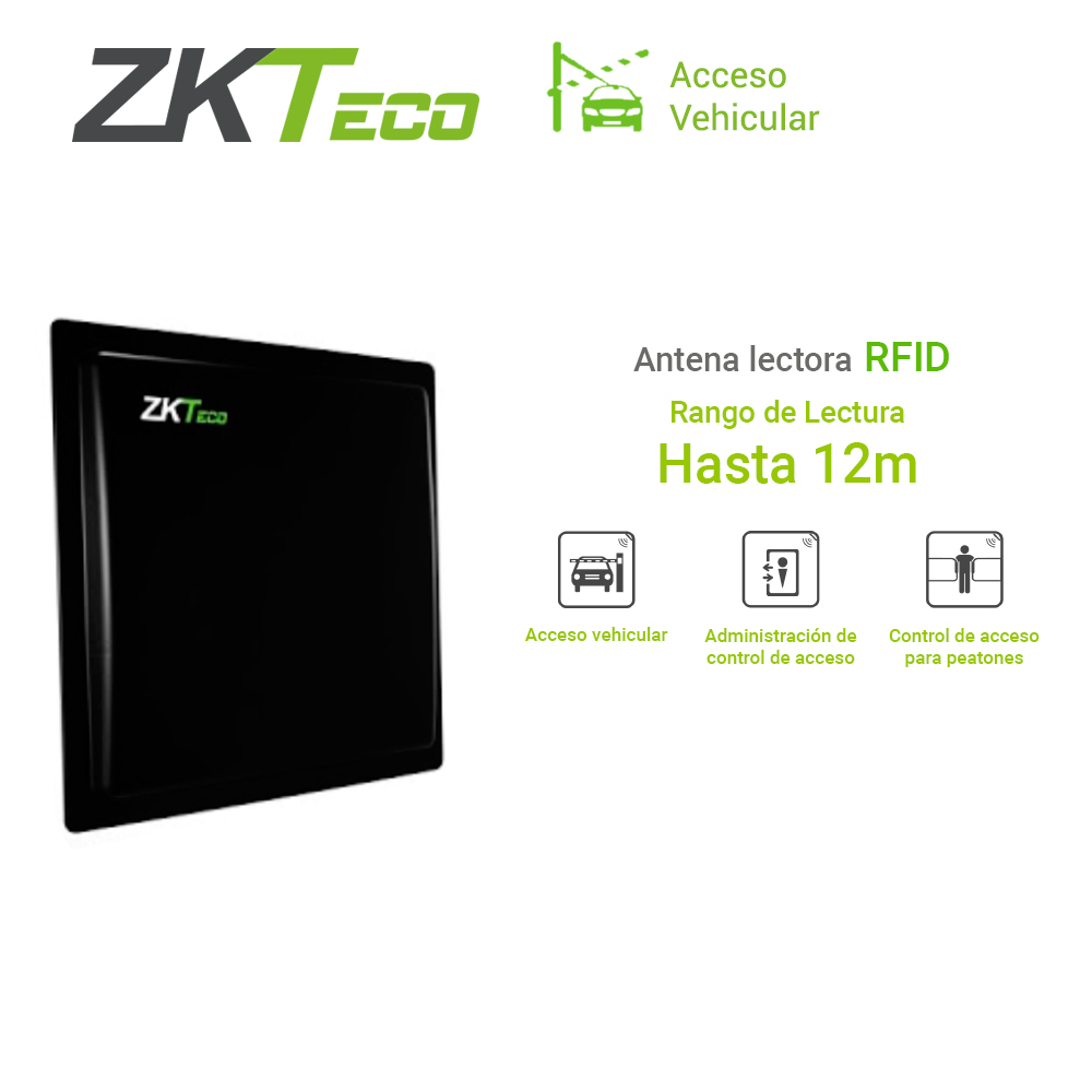 Antena Vehicular De Largo Alcance All-in-one Con Panel Integrado Zkteco U2000f 5000 Tags/30,000registros Tcpip/usb Host Inwg/outwg Boton De Salida Lectura Hasta 12MTS 902MHZ-926MHZ Epcglobal Uhf Class 1 Gen2/iso 18000-6C Compatible Con Uhf1-tag 1/TAG5/TAG 3 Exterior