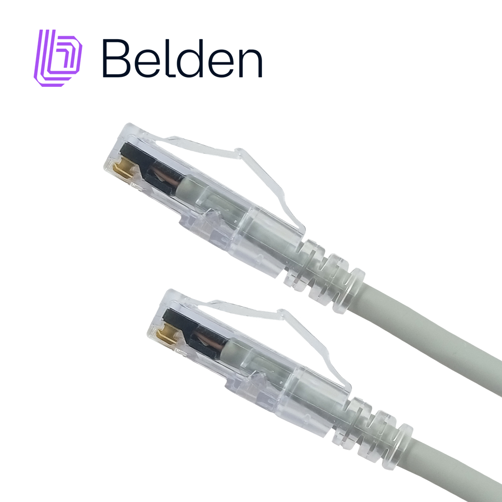 PATCH CORD DIAMETRO REDUCIDO UTP CAT6A BELDEN CAD1108004 / INTERIOR / GRIS / 4 PARES / 28 AWG / FORRO PVC / CMR / 4 PIES 1.2 METROS