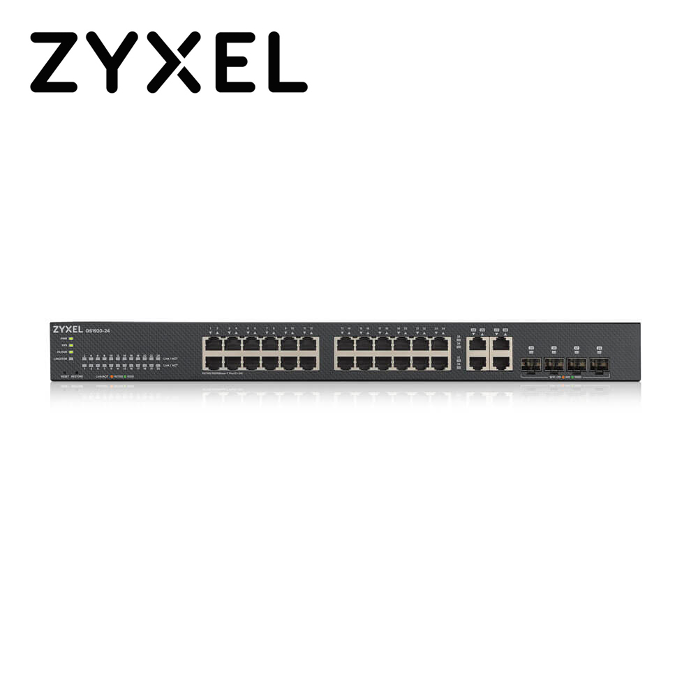 Switch Zyxel Gs1920-24v2 24 Puertos RJ45 100/1000 Mbps + 4 Puertos Combo Rj45/sfp 1000 Mbps Administrable-l2 Compatible Con Nebula Y Standalone