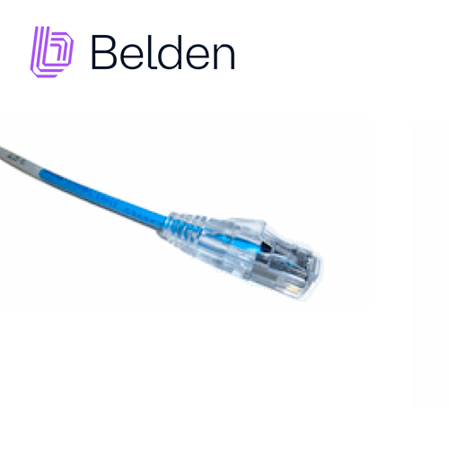 Patch Cord Diametro Reducido UTP Cat6+ Belden C6d1106002 / Interior / Azul / 4 Pares / 28 Awg / Forro Pvc / Cmr / 2 Pies 0.6 Metros