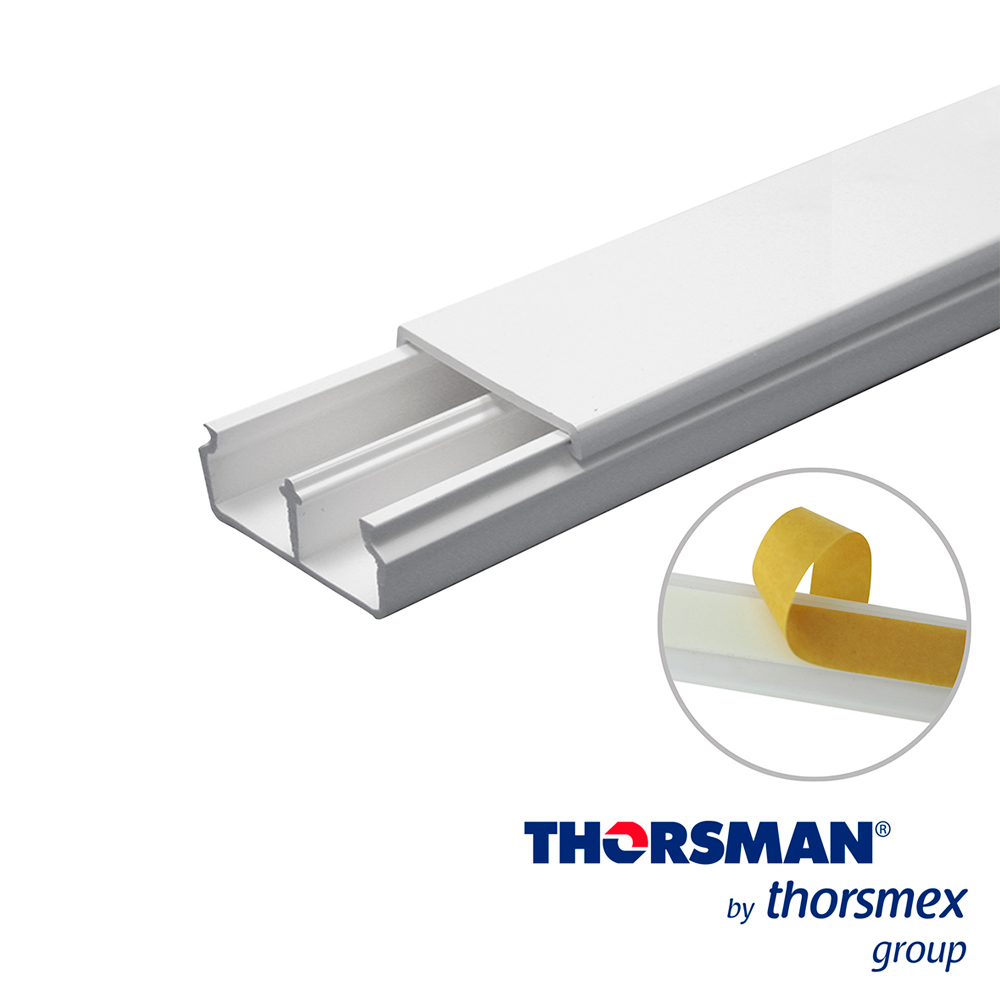 CANALETA THORSMAN TMK1735 5301-01252 PAQ. 2 PZA  DE 1.10M, 17MM - 35MM AUTOADHERENTE 2PZ, COLOR BLANCO, RESISTENCIA A LA HUMEDAD Y ATMÓSFERA CORRESIVA, MATERIAL AUTO-EXTINGUIBLE, RESISTENTE A LOS RAYOS UV, ALTA RIGIDEZ DIELÉCTRICA, CERTIFICADO EN CSA, CUMPLE LA NORMA UL 94 V0 y NOM-001-SEDE-2005