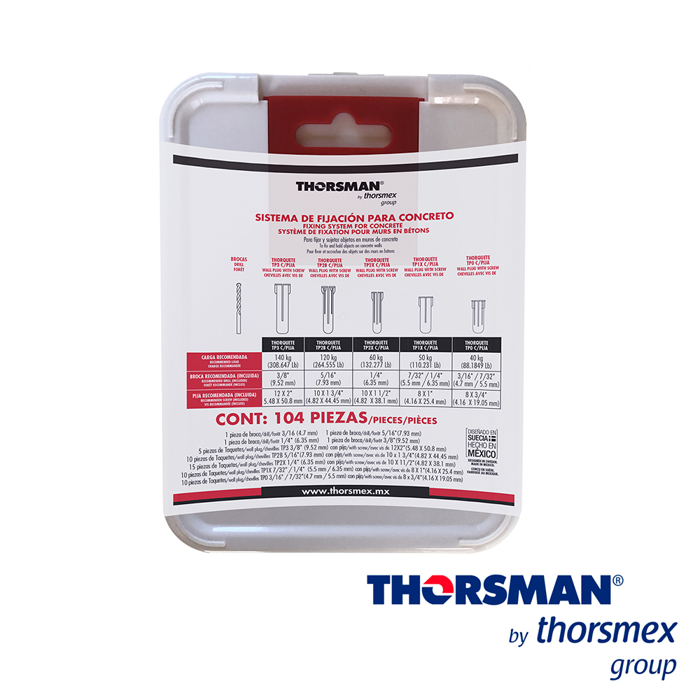 Sistema De Fijacion Thorsman Modelo 3701-02000 Para Concreto