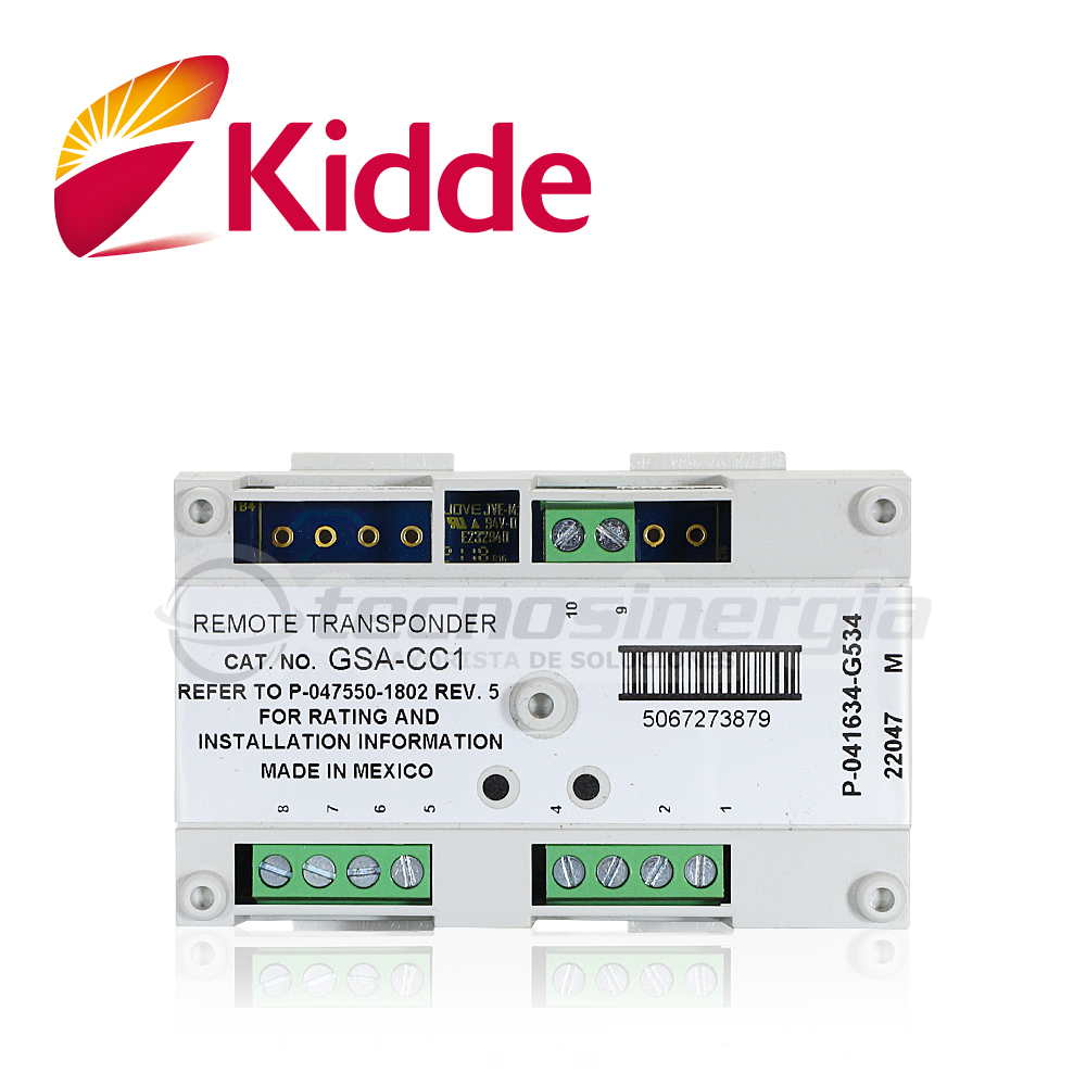Môdulo De Control De Sirenas Y Estrobos Vigilant Gsa-cc1, Cuenta Con Direccion Electronica (sin Switches) Requiere Fuente De Poder Auxiliar, Se Integra Con Los Paneles Vs1 Y Vs4 De Kidde Por Medio Del Lazo De Comunicacion Slc, Listado Ul, Ulc, Csfm, Mea