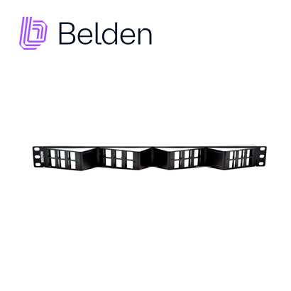 Patch Panel Keyconnect Cat6/cat6a Belden Ax103248 / Negro / 24 Puertos / 1UR / Angleflex/vacio / Pieza