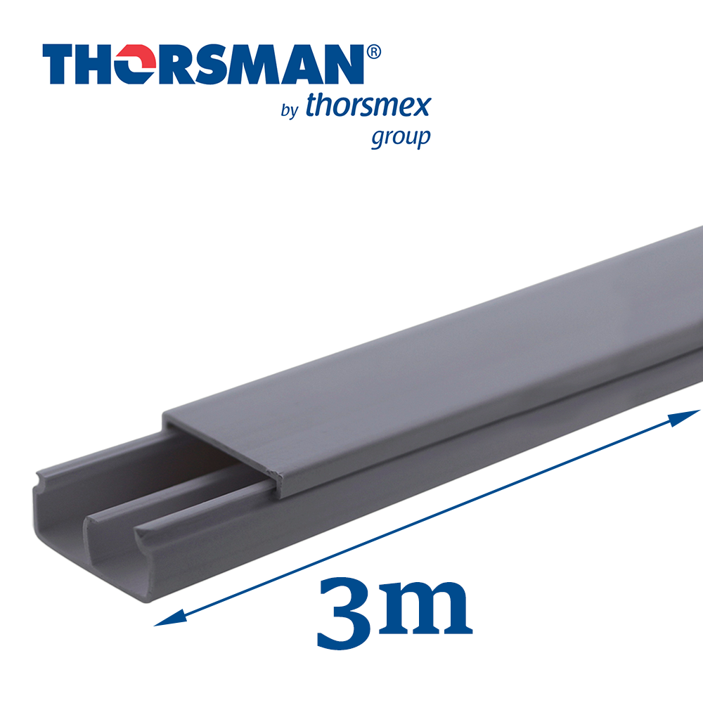 **ULTIMAS PIEZAS SOLO WILL CALL ** CANALETA ALUMINIO THORSMAN DR10030.01 LINEA R40  LA CANALETA DE LA LÍNEA R40 ES UNA EXCELENTE OPCIÓN PARA INSTALACIONES EN LAS QUE ES NECESARIA UNA ALTA CAPACIDAD DE CABLES, DISPONIBLE EN 3 METROS, COMPOSICIÓN: ALUMINIO, TIPO DE PINTURA: PINTURA ELECTROSTÁTICA EN POLVO, COLOR: GRIS