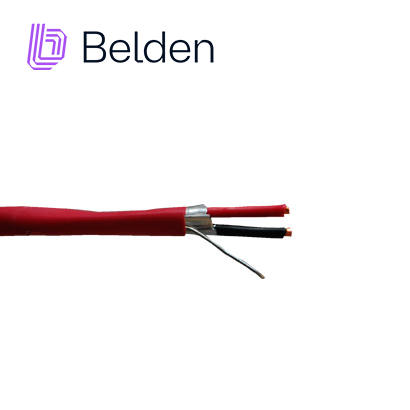 CABLE DE ALARMA CONTRA INCENDIOS BELDEN 5120FL 0021000 / INTERIOR / ROJO / 2 CONDUCTORES / 14 AWG / SOLIDO / FORRO PVC / CMR - FPLR / BLINDADO / BOBINA / 1,000 PIES 305 METROS