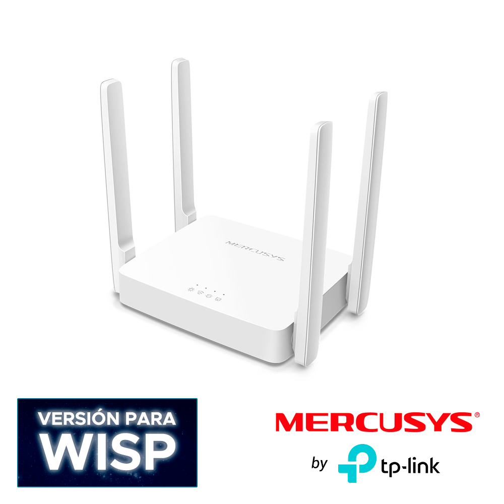 ROUTER INALAMBRICO DUAL BAND AC1200 MERCUSYS AC10 / 802.11AC (WIFI 5) / VELOCIDAD DE 300MBPS: 2.4GHZ / VELOCIDAD 867 MBPS: 5GHZ / 1 PUERTO WAN 10/100 MBPS  2 PUERTOS LAN 10/100 MBPS.