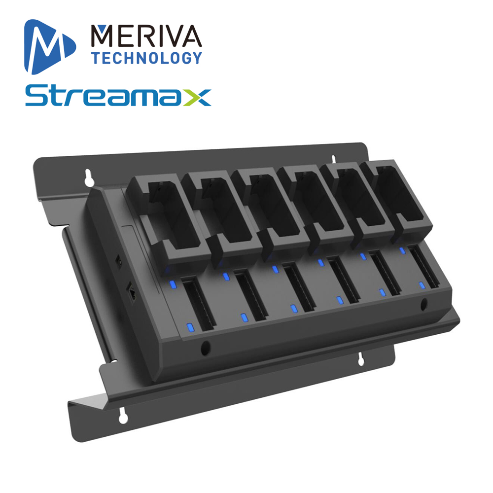 Multi Estacion De Carga Doble Para Bodycam Streamax Multi-station / Estacion Para 6 Bodycams + 6 Baterias / 24 Vcd / Puerto Ethernet / Compatible Con Mbwc 2.0
