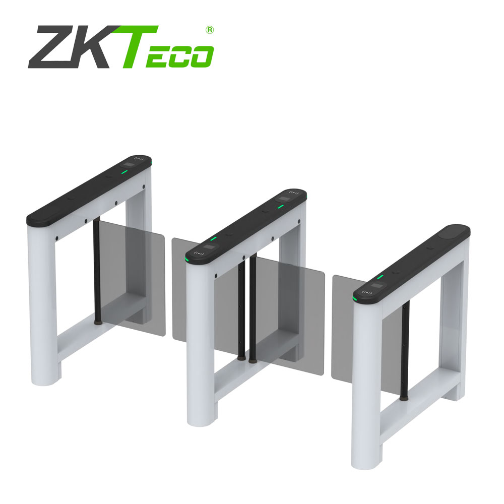 Torniquete De Aletas Abatibles Zkteco Modelo Saturn S1000 Para Crear Un Carril Su Diseño De Cubierta Plastica, Compatible Con Lectores De Tarjetas De Proximidad De 125KHZ, Lectores De Qr Espacio Para Colocar Dispositivos Faciales, Elegante Diseño De Iluminacion LED Que Indica El Sentido Del Cruce Motores Sin Escobillas Fabricado Para Soportar 3 Millones De Ciclos De Vida Util