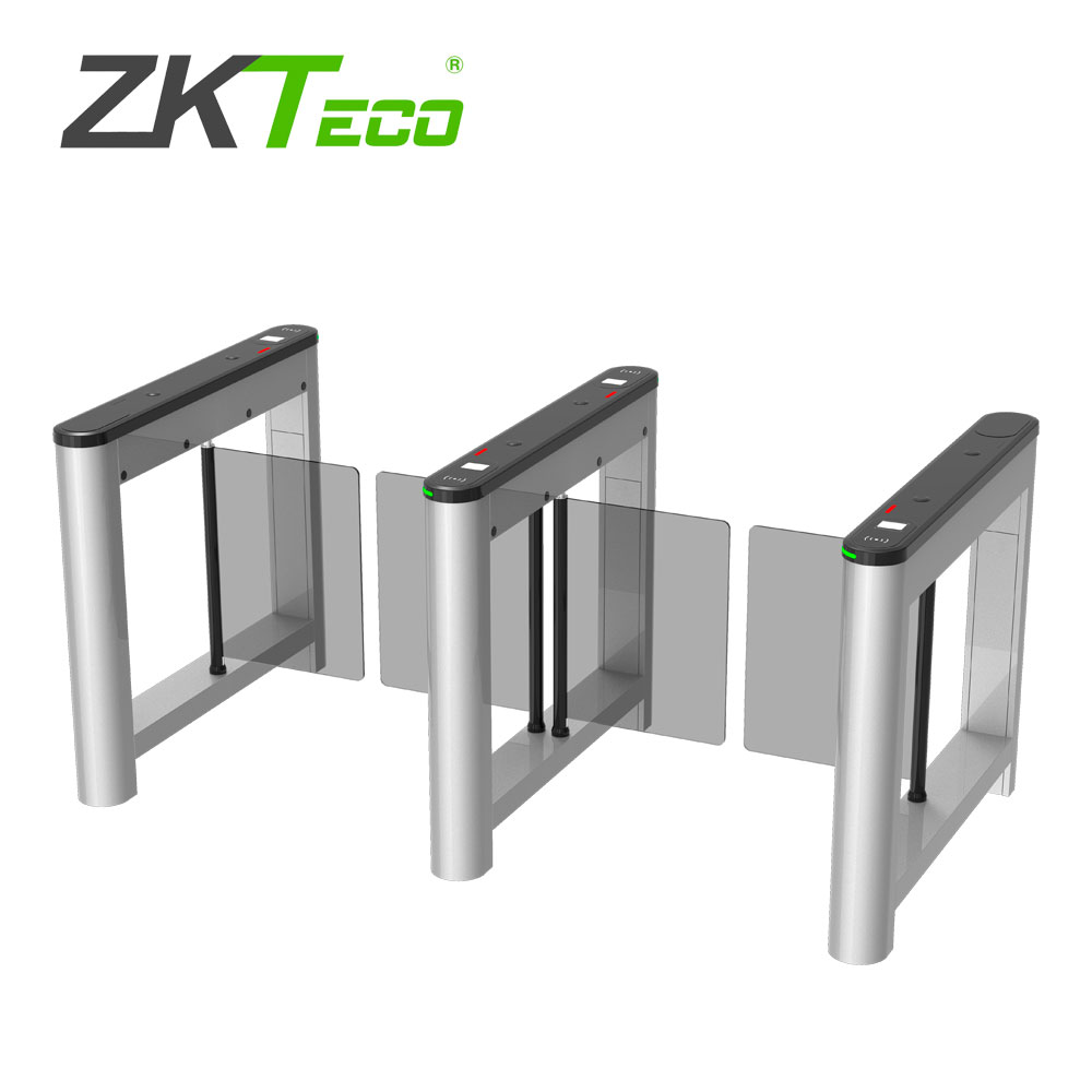 Torniquete Central De Aletas Abatibles Zkteco Modelo Saturn S1200 Se Combina Con El Modelo S1000 Para Crear Varios Carriles Consecutivos Compatible Con Lectores De Tarjetas De Proximidad De 125KHZ Espacio Para Colocar Dispositivos Faciales, Elegante Diseño De Iluminiacion LED Que Indica El Sentido Del Cruce Fabricado Para Soportar 3 Millones De Ciclos De Vida Util