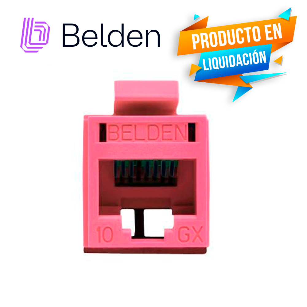 Conector Modular Jack RJ45 Cat6a Revconnect Belden Rvamjkutr-s1 Estilo Keyconnect Rojo Claro Compatible Con Faceplate Ax102660,ax102655,ax102249 Esquema De Cableado T568a/b Herramienta Compatible Rvutt01 Uso Interior Calibre Del Conductor 23-24 Awg
