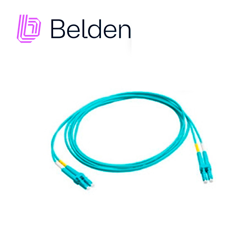JUMPER DE FIBRA OPTICA BELDEN FP3SDSD003M FORRO PVC COLOR AQUA FLAMABILIDAD OFNR RISER TIPO DE FIBRA MULTIMODO OM3 50/125 MICRAS CONECTORES SC DUPLEX - SC DUPLEX LONGITUD 3 METROS APLICACIONES ADECUADAS ADECUADAS CENTROS DE DATOS SALAS DE EQUIPOS PRINCIPALES SALAS DE TELECOMUNICACIONES Y AREAS DE TRABAJO USO INTERIOR
