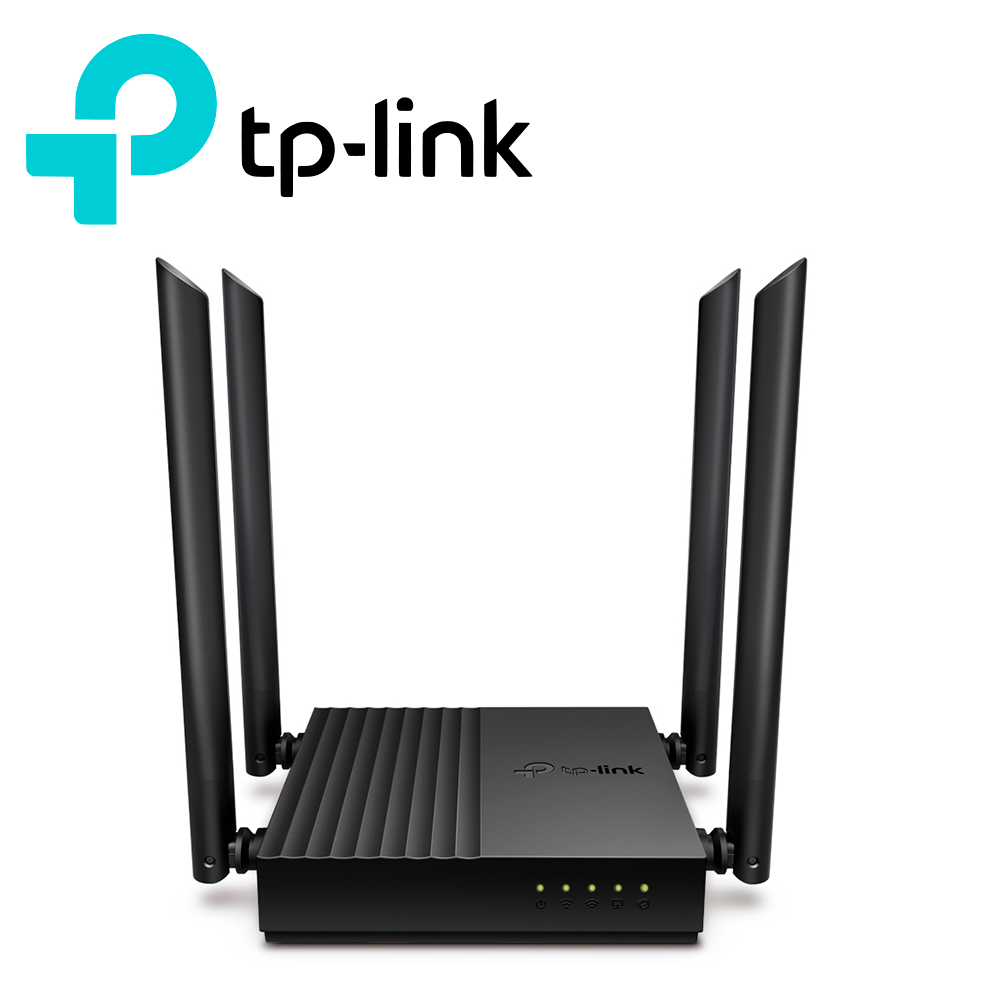 Router Inalambrico Tp-link Archer C64 Ac1200 Dual Band/400mbps 2.4GHZ / 867 Mbps 5 Ghz/ 1 Puerto Wan 10/100/1000MBPS / 4 Puertos Lan 10/100/1000MBPS / Tecnologia Mu-mimo /administracion Via App Tether 