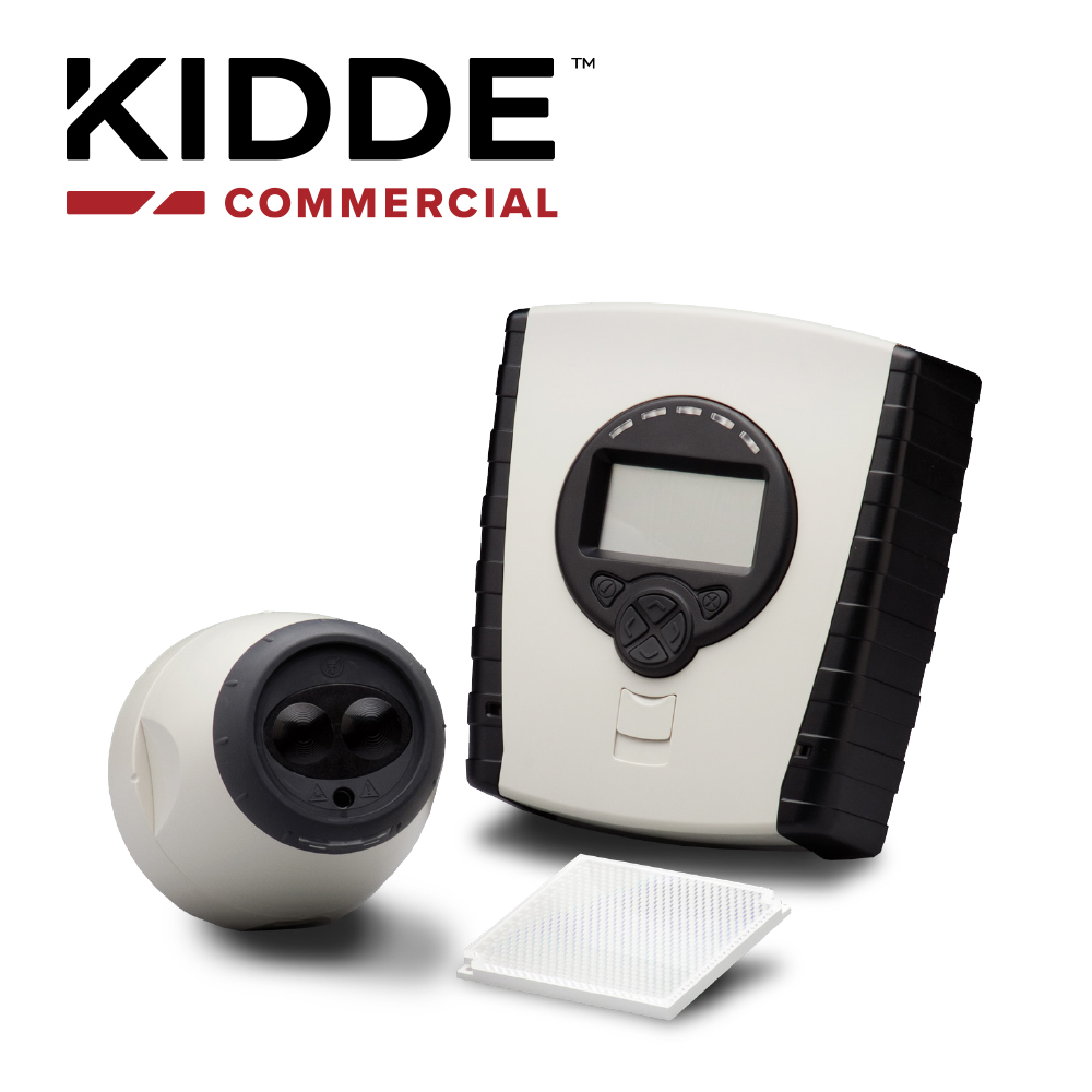 Detector De Humo Por Haz De Luz (fotobeam) Convencional / Kidde Ec5000r / Incluye Monitor LCD , Transmisor Y Receptor Cobertura De Hasta 100 M / Rango De Temperatura De -20 A 55 Grados Centigrados / Para Integrarse A Los Paneles Vs De Kidde Requiere Modulo Gsa-ct1 O Gsa-ct2