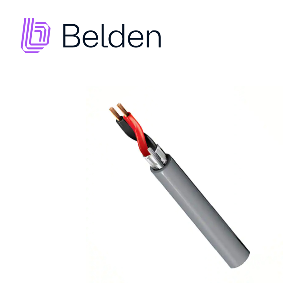 Cable De Audio Comercial Y Seguridad Belden 5200FE 0081000 / Interior / Gris / 2 Conductores / 16 Awg / Multifilar / Forro Pvc / Cmr / Bobina / 1,000 Pies 305 Metros