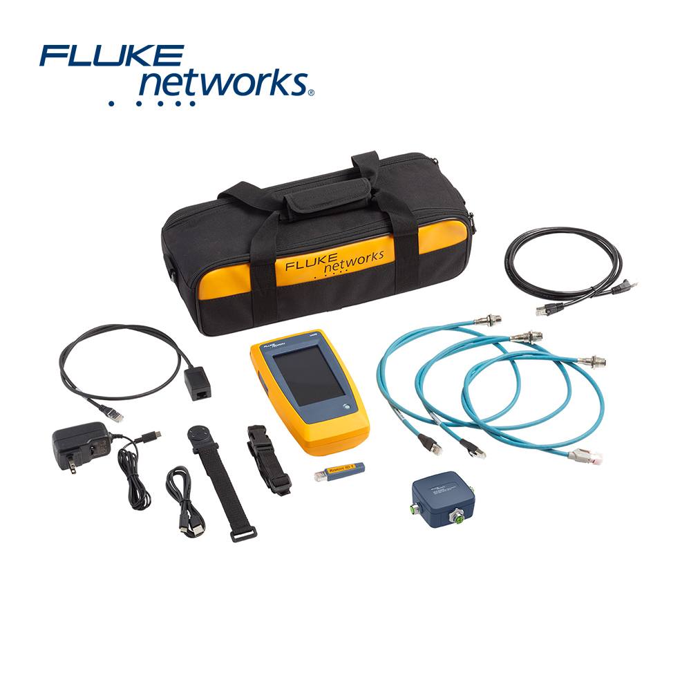 TESTER DE CABLES Y DE RED LINKIQ FLUKE NETWORKS LIQ-100-IE CON ADAPTADOR MULTICONECTOR CON CORREA MAGNETICA, IDENTIFICACION REMOTA RJ45 NO. 1 INCLUYE PATCH CORD RJ45/M12X, PATCH CORD RJ45/M12D, PATCH CORD RJ45/M8D, ADAPTADOR MODULAR RJ45/11