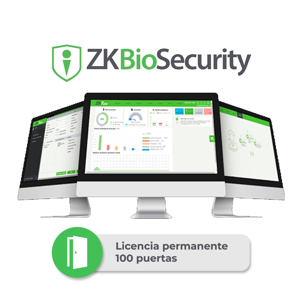 Licencia Bio Cvsecurity Modulo De Acceso Zkcv-ac-p100 Para 100 Puertas Permanente Compatible Con Inbiopro, Speedface Y Proface