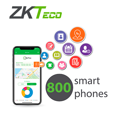 LICENCIA ZKTECO BIOTIME APP-P800 PARA ACTIVAR APP BIOTIME SOFTWARE DE ASISTENCIA EN 800 SMARTPHONES PERMANENTE