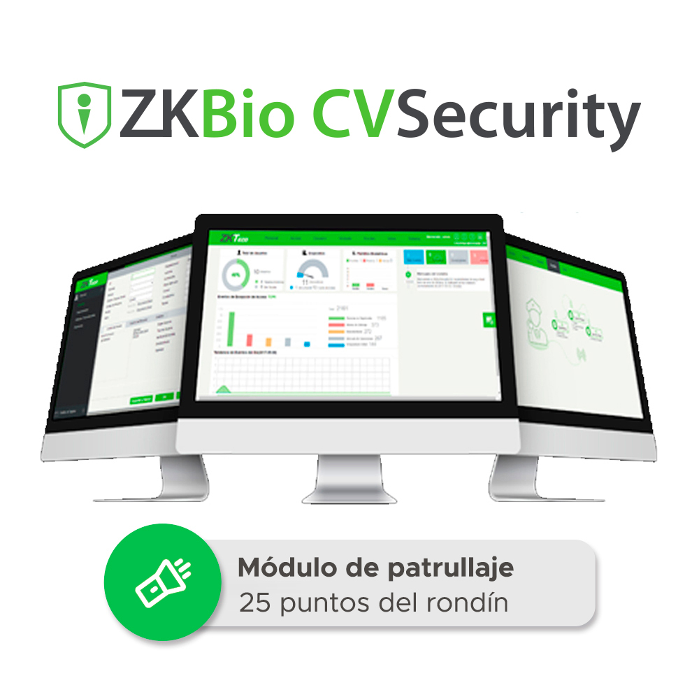 Licencia Bio Cvsecurity Modulo De Patrullaje Zkcv-pat-p25 Permite Poner 25 Puntos Del Rondin Permanente Comparible Con Panel Inbio Pro
