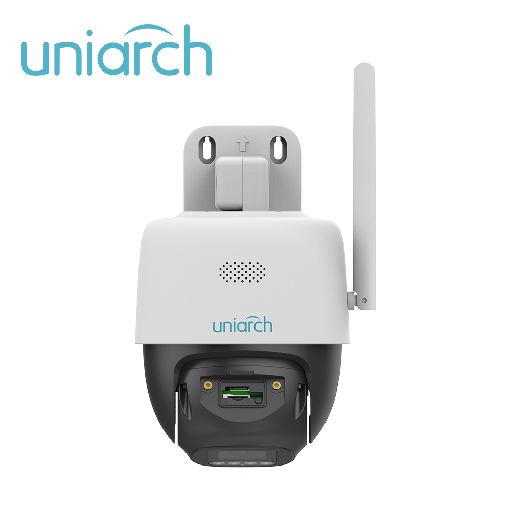 Camara IP PT Wi-fi Colorhunter Wise-isp Uniarch Uho-p3c-m5f4 / 5MP / Lente-4mm / Dwdr / Luz-calida30m / Microsd512gb / Microfono+altavoz-integrado / Advertencias-sonoras+luminosas /human-body-detection / Wi-fi2.4 / Ip66 / Ultra 265 / 12 Vcd